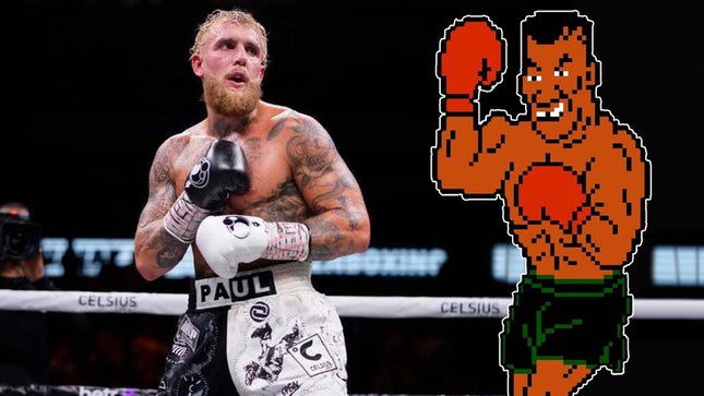 Ο Jake Paul παλεύει με την 8-bit έκδοση του Mike Tyson από τον Mike Tyson Punch-Out.